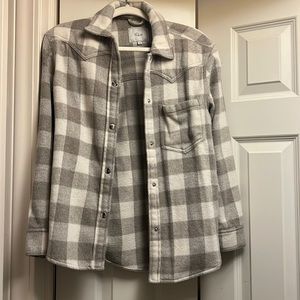 Rails Grey white plaid shacket